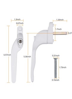 KASTWAVE UPVC Window Locking Handles with Key 2 Pack Cranked Window Handles 40mm Spindles Universal White  - Image 5