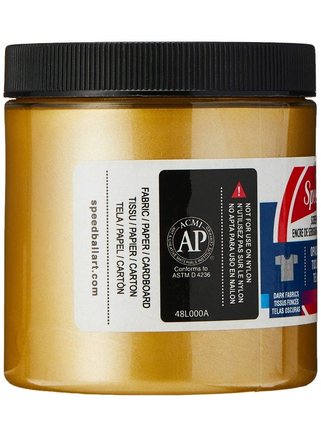 Speedball حبر طباعة الشاشة على القماش غير الشفاف من سبيدبول - ذهبي - 8 أونصات - 4808 - Image 3