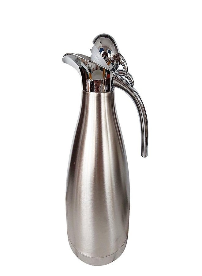 Honkenda 68 Oz Large Stainless Steel Thermal Coffee Carafe for Keeping Hot or Cold Beverage Dispenser, Double Walled Vacuum Insulated Thermos Pot Server for Tea, Keep Hot Water for 12 Hours (Silver 2L) - Image 1