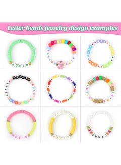 Generic 600pcs Letter Beads for Bracelets kit，Alphabet Beads for Jewelry Making Bracelets Necklaces Key Chains 4X7mm (C, White)  - Image 3