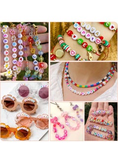 Generic 600pcs Letter Beads for Bracelets kit，Alphabet Beads for Jewelry Making Bracelets Necklaces Key Chains 4X7mm (C, White)  - Image 5