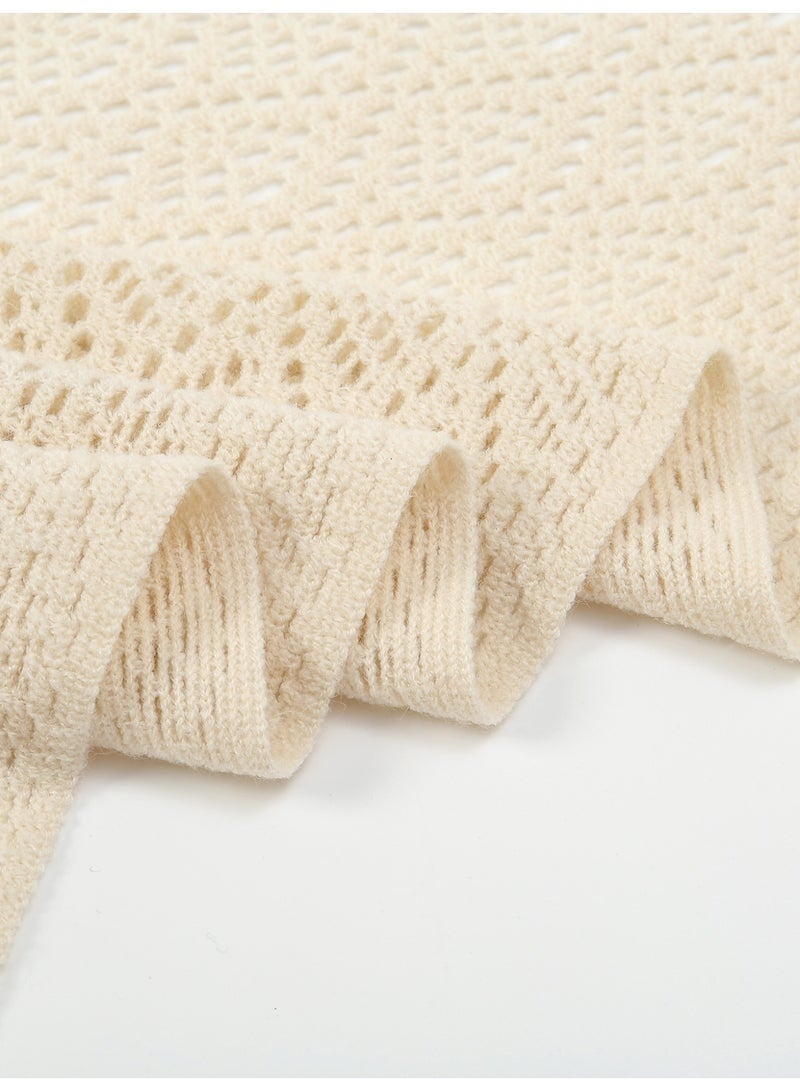 Women Knit Shawl with Tassel Front Warp Cardigan Hollow Out Pashmina Shawls Fashion Clothes Essential Scarf for Evening Party - Image 4