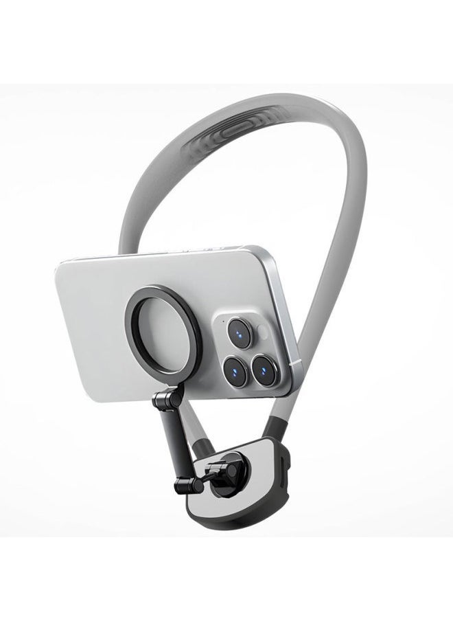 Hanging Neck Mobile Phone Magnetic Bracket First Viewing Angle Shooting Live Riding Mountaineering Fishing Outdoor Sports Camera Accessories-Color:Camera Style Halter Stand Gray - Image 4