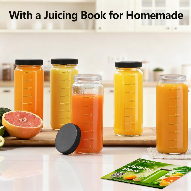 Ruckae 16oz 10 Pack Juice Bottles, Glass Bottles with Lids, Smoothie Cup Lids and Straws, Water Bottle Mason Jar Drinking Glasses for Juicing, Smoothies, Kombucha - Image 5