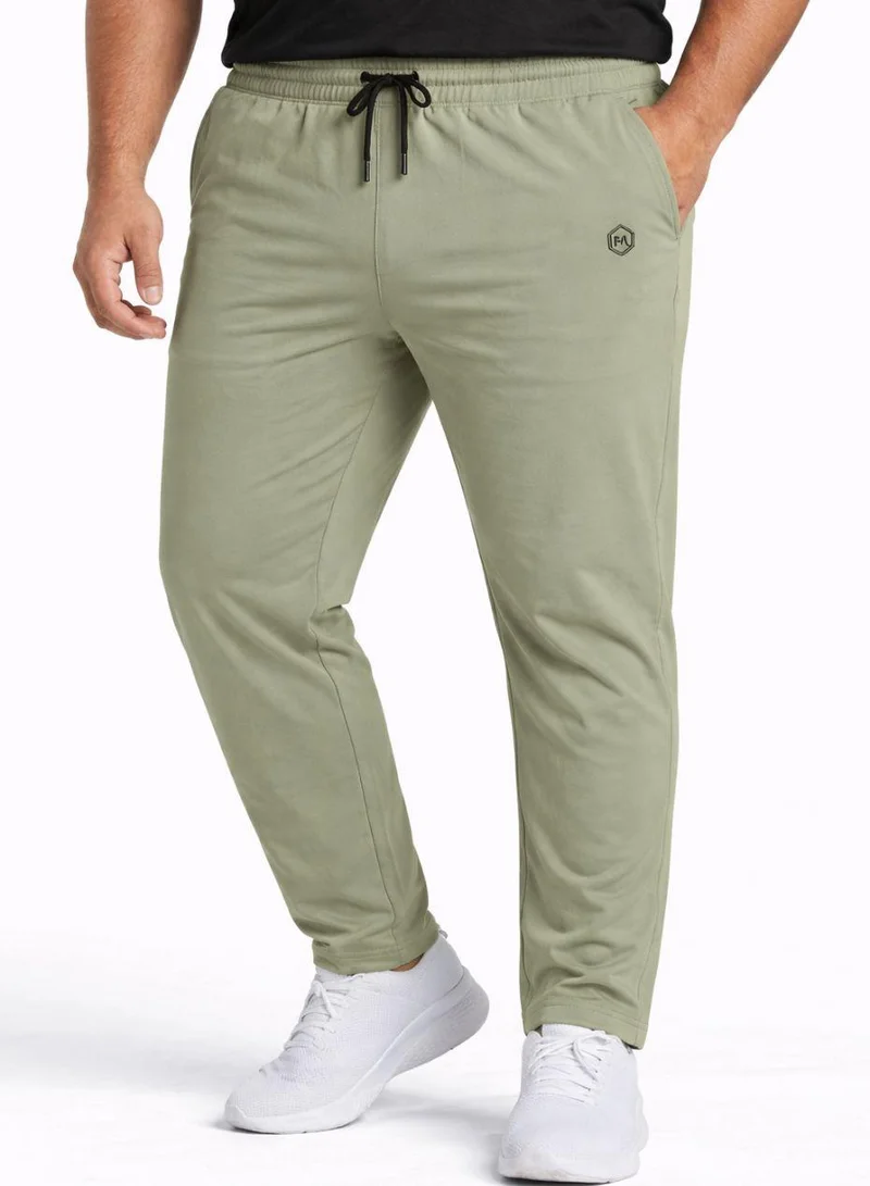 بريما إيس Plus Size Men's Joggers Ultra Comfort Loose Olive Green