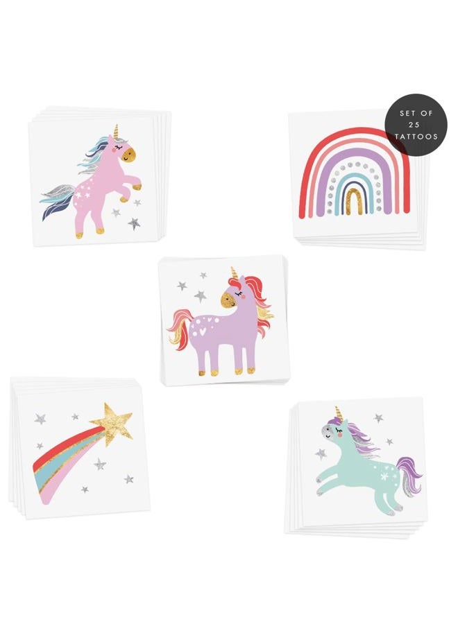Flash+Tattoos Kids Temporary | Enchanting Unicorns Variety Set of 25 assorted kids | Metallic tattoo, Glitter tattoo, Unicorn party favor, Birthday party decor - Image 5