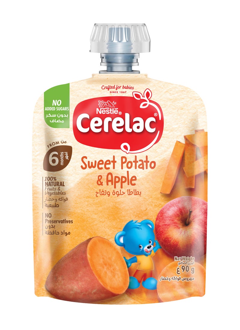 Cerelac Nestle Sweet Potato And Apple Puree Pouch Baby Food 90gm - Image 2