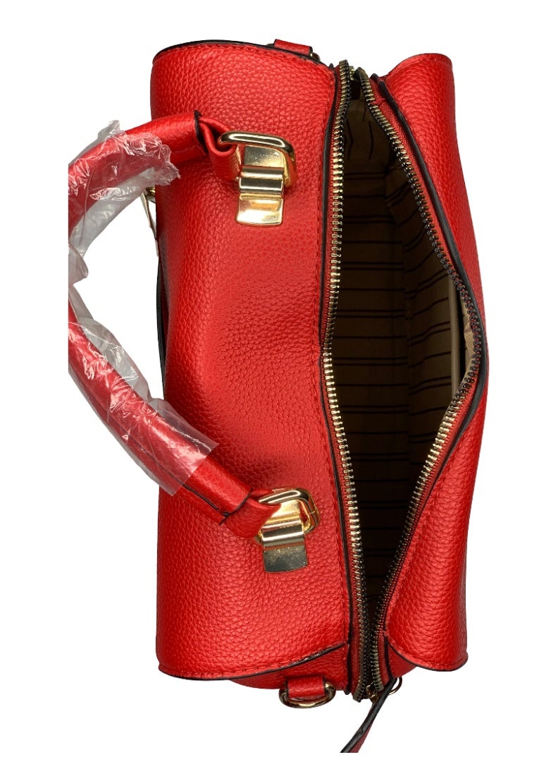Influence Germany Elegant Red Structured Handbag – Timeless Design with Gold Accents - Image 4