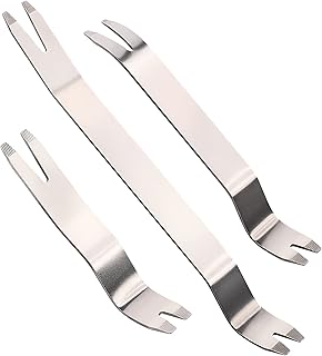 FOSHIO FOSHIO 3pcs Metal Trim Removal Tool, Auto Fastener Remover Pry Tool, Easy Removal of Car Door Panel, Audio Radio Panel,  - Image 1
