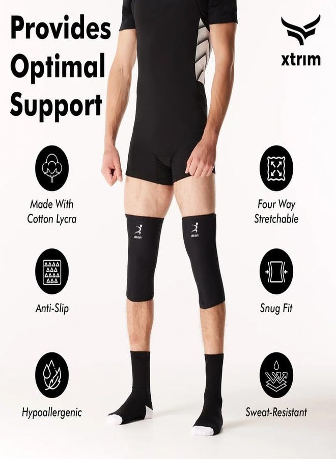 VIFITKIT VFK by Xtrim Knee Cap, Sleeves for Pain Relief, Sports & Exercise - Anatomically Fitted, Four-Way Stretchable Fabric, Designed for Men and Women (Black, Medium) - Image 3