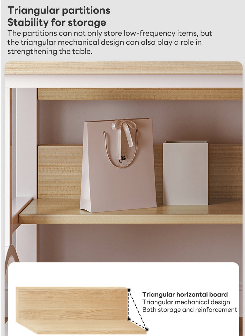 Sharpdo Simple Desktop Computer Table, Desk And Bookshelf, Suitable for Study/Office/Storage (Grid Storage Board Not Included)100*50*150CM  - Image 5