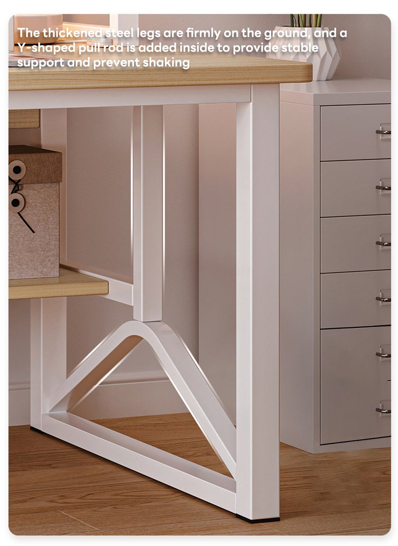 Simple Desktop Computer Table, Desk And Bookshelf, Suitable for Study/Office/Storage (Grid Storage Board Not Included)100*50*150CM