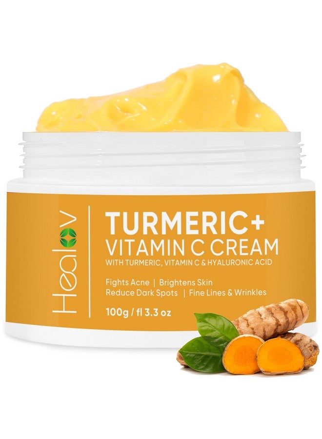 Healov Turmeric Cream For Skin Brightening - All Natural Face & Body Turmeric Skin Lotion - Turmeric Cleanses Skin, Fights Acne, Evens Tone, Marks, Sun Damage, & Age Spots - Pure Turmeric Cream (Large) - Image 1