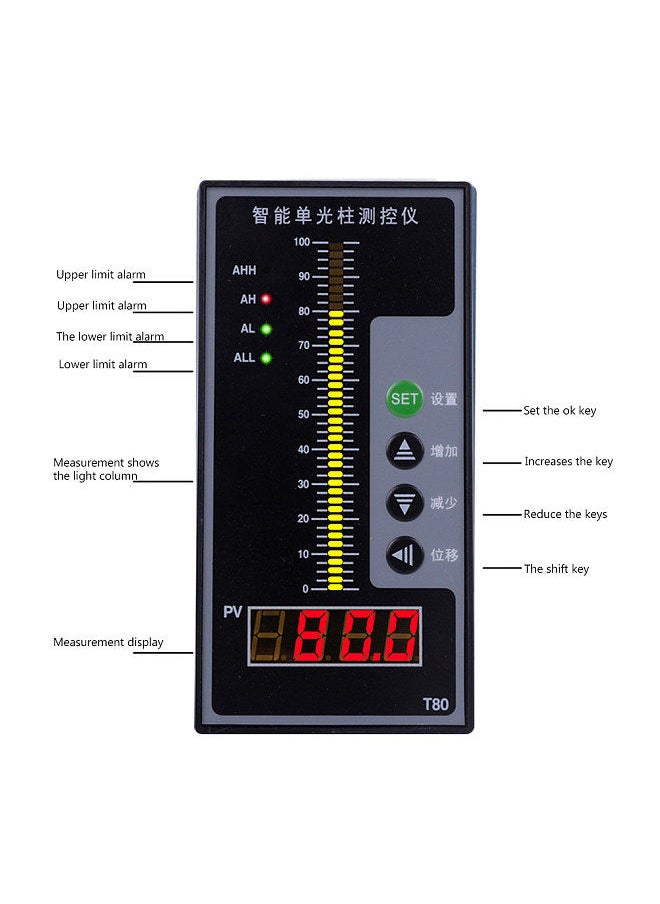 Generic - T80 Intelligent Light Column Display Integral Liquid Oil Water Depth Detector Controller with LCD Display - Image 1