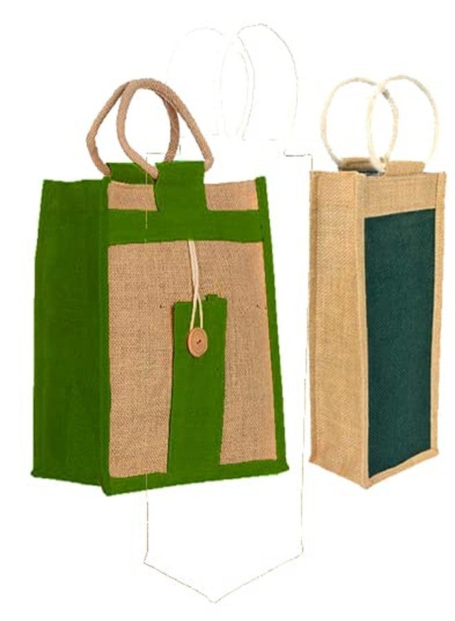 Handmakers Natural Jute HandBag and Jute Bottle bag combo Pack - Image 1