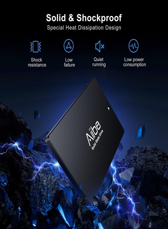 Aiibe محرك أقراص الحالة الصلبة الداخلي Aiibe بسعة 256 جيجابايت، SATA III SSD، مقاس 2.5 بوصة، سرعة تصل إلى 550 ميجابايت/ثانية، مناسب لأجهزة الكمبيوتر المحمولة والمكتبية (أسود) - Image 5