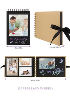 HomarKet 2Pcs Scrapbook Photo Albums,DIY Photo Album Scrapbook Album  Memory Book Photo Album Book A5 Craft Paper Totol of 60 Pages Albums for Your Family  - Image 5