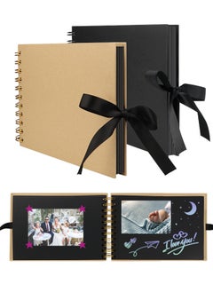 HomarKet 2Pcs Scrapbook Photo Albums,DIY Photo Album Scrapbook Album  Memory Book Photo Album Book A5 Craft Paper Totol of 60 Pages Albums for Your Family  - Image 1