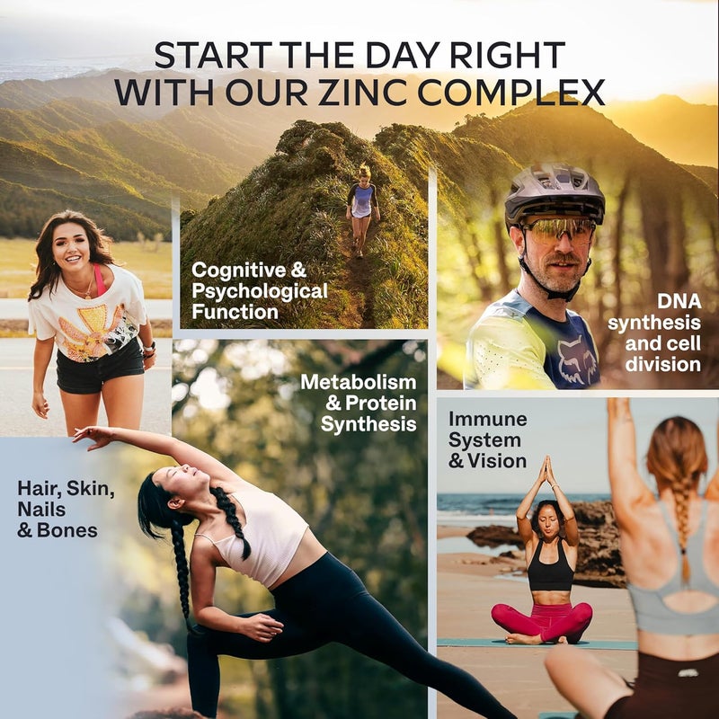 AAVALABS Triple Zinc Supplements for Men and Women 25mg with Natural Vitamin C Zinc Picolinate Bisglycinate and Monomethionine 180 Capsules 6 Months Supply - Image 4