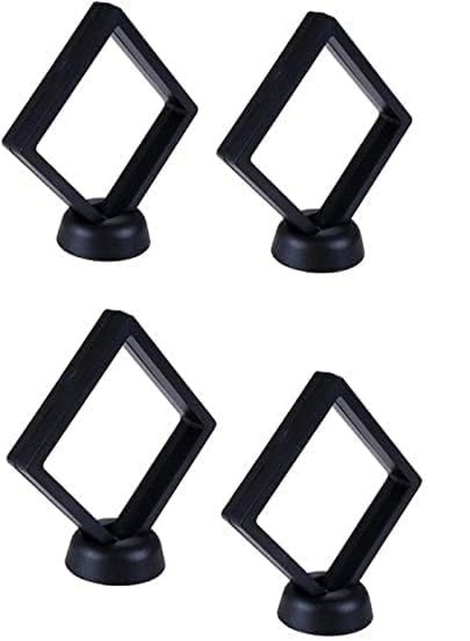 Onward 3D Floating Frame Display 4 PCS,Transparent Film Necklace Bracelet Earring Storage Box for Coins,Jewelry,Antique Jewelry Diamond Shape Gift Box (Black, 4) - Image 1