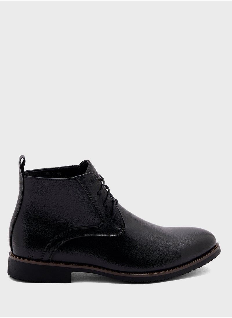 Robert Wood Welt Detail Formal Lace Up Boots  - Image 1