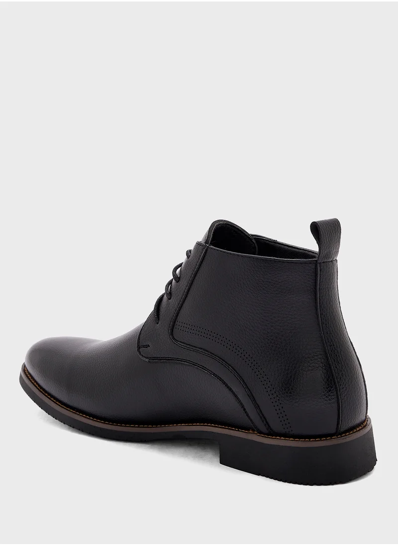 Robert Wood Welt Detail Formal Lace Up Boots