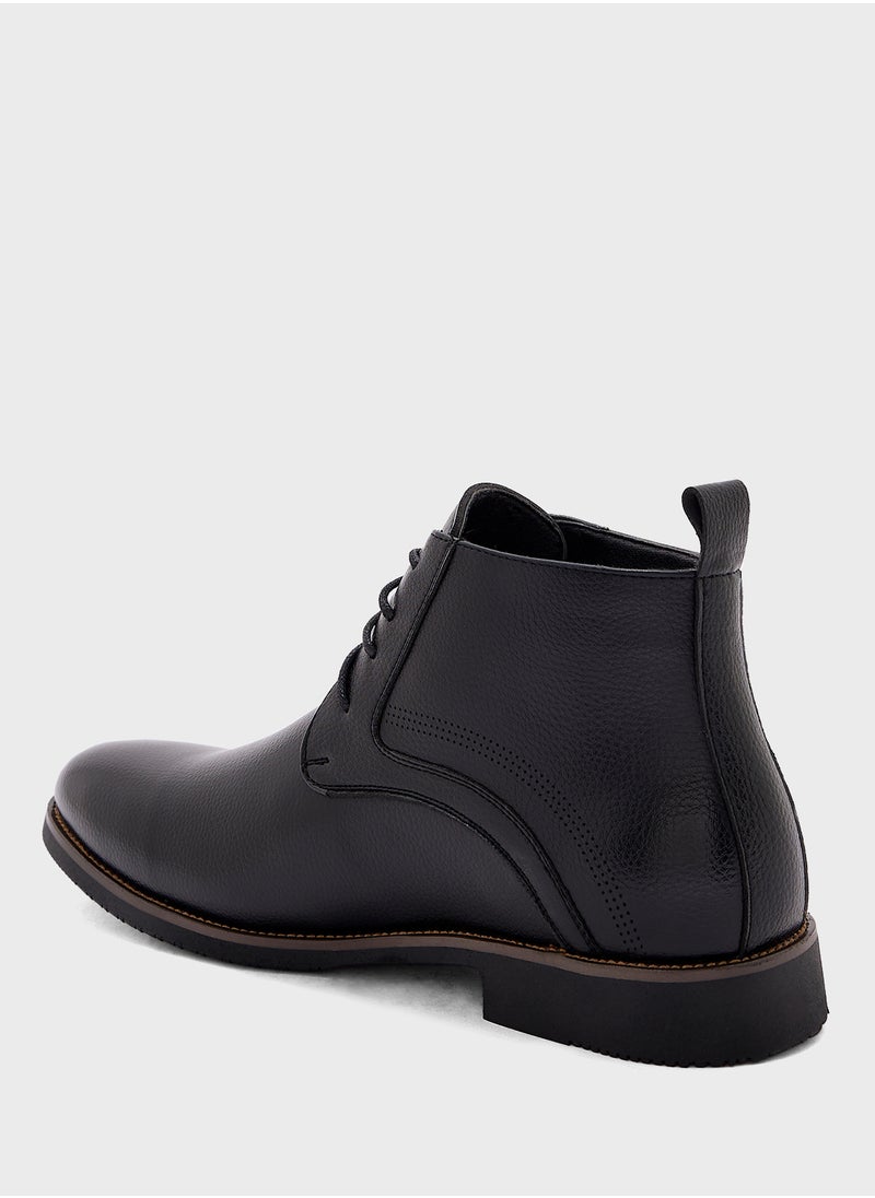 Robert Wood Welt Detail Formal Lace Up Boots  - Image 3