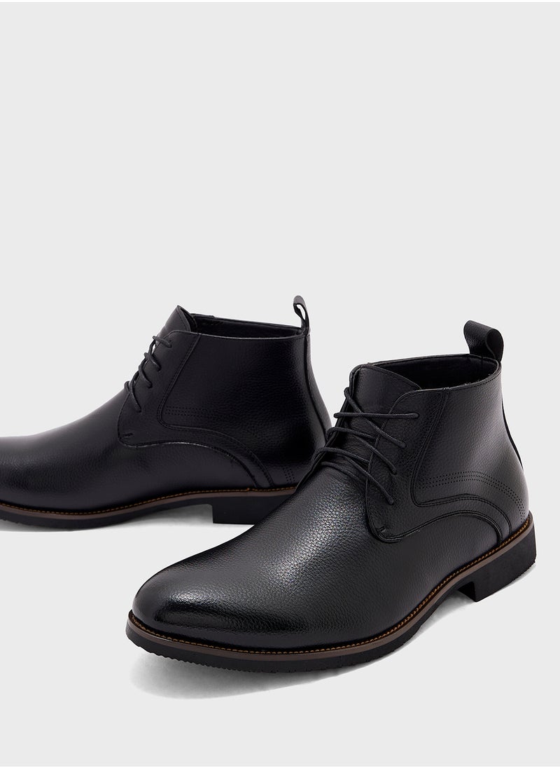 Robert Wood Welt Detail Formal Lace Up Boots  - Image 4