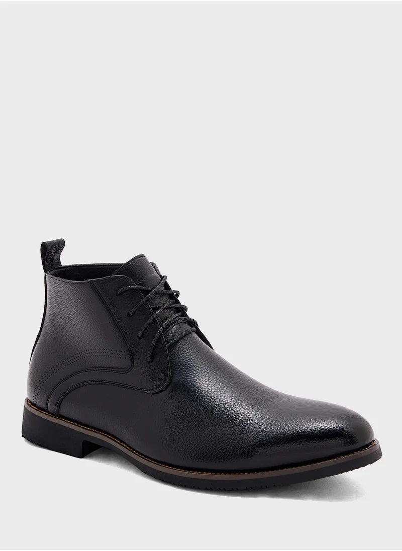 Robert Wood Welt Detail Formal Lace Up Boots