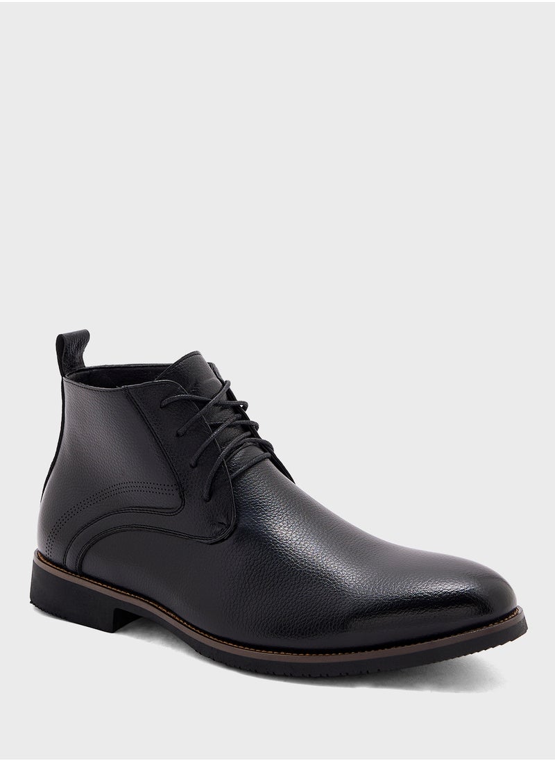 Robert Wood Welt Detail Formal Lace Up Boots  - Image 2