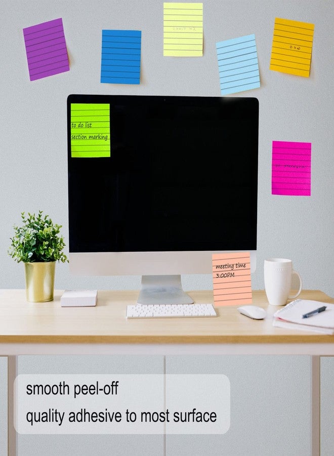 Beieverluck 48 Pack 3840 Sheets Lined Pop Up Sticky Notes 3X3 Easy Post Lined Sticky Note Pads Accordion Colorful Pop Up Notes Refill for Dispenser Home Office School, 80 Sheets/pad (Bright Color) - Image 4
