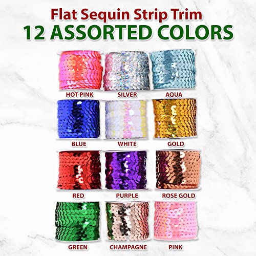 Mandala Crafts 100 Yards 6mm Red Sequins Strips on a Roll - Flat Paillettes Trim Ribbon Sequins String Spool by The Yard for Sewing, Costumes, Crafts, Embellishments, and Decorations - Image 4