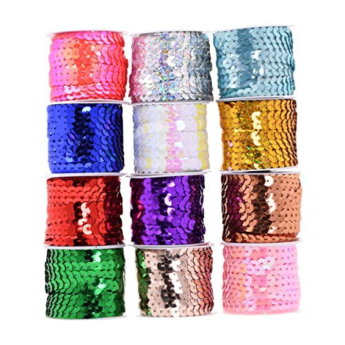 Mandala Crafts 100 Yards 6mm Red Sequins Strips on a Roll - Flat Paillettes Trim Ribbon Sequins String Spool by The Yard for Sewing, Costumes, Crafts, Embellishments, and Decorations - Image 1