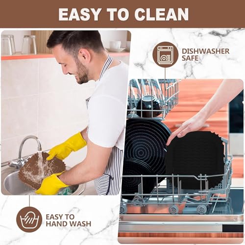 Boribim 2 PCS Square Silicone Air Fryer Liners - 8 Inch Reusable Air Fryer Pot - Air Fryer Accessories - Air Fryer Inserts for 4 to 7 QT Oven Microwave Accessories (Black + Brown) - Image 4