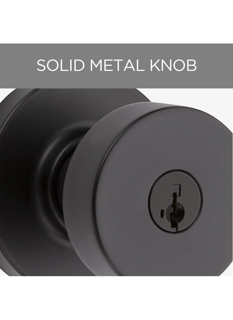 Kwikset Kwikset 991 Pismo Keyed Entry Knob and Single Cylinder Deadbolt Combo Pack Featuring SmartKey in Matte Black  - Image 4