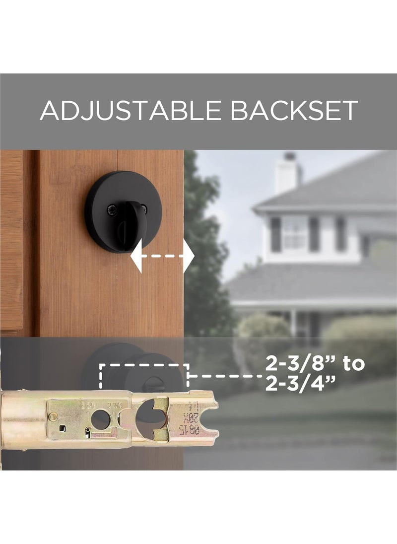 Kwikset Kwikset 991 Pismo Keyed Entry Knob and Single Cylinder Deadbolt Combo Pack Featuring SmartKey in Matte Black  - Image 5