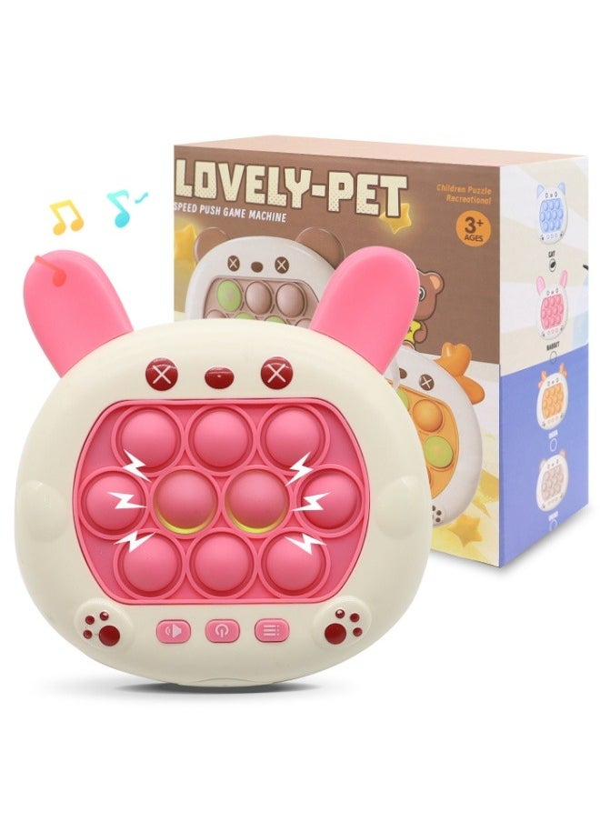 Generic - Electronic Quick Push Light Up Pop Game Fidget Toys Fast Push Puzzle Game Machine for 3+ Years, Pink - Image 1