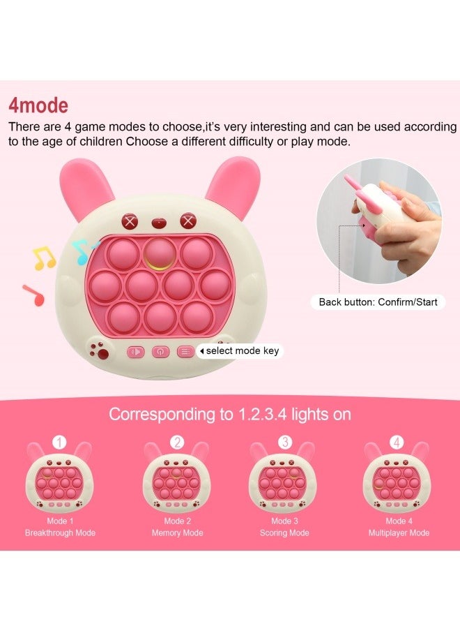 Generic - Electronic Quick Push Light Up Pop Game Fidget Toys Fast Push Puzzle Game Machine for 3+ Years, Pink - Image 1