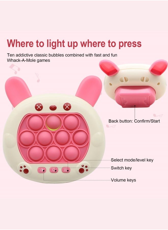 Generic - Electronic Quick Push Light Up Pop Game Fidget Toys Fast Push Puzzle Game Machine for 3+ Years, Pink - Image 1