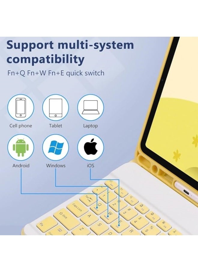 Arabic and English Keyboard Case for IPad 10th Generation 10.9 Inch (2022) Cover with Pencil Holder, IPad Case with Keyboard+mouse,Magic Keyboard, Auto Sleep