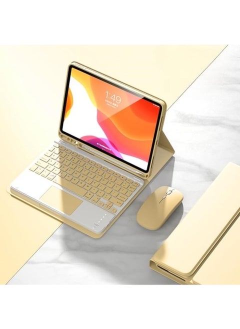 Arabic and English Keyboard Case for IPad 10th Generation 10.9 Inch (2022) Cover with Pencil Holder, IPad Case with Keyboard+mouse,Magic Keyboard, Auto Sleep