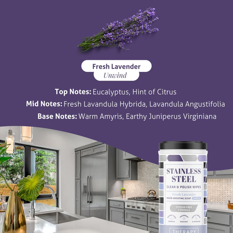 Therapy Stainless Steel Wipes, 30 Count (2 Pack) - Appliance Cleaner for Fridge, Dishwasher, Oven, Stove, Sink, Microwave, and More - Removes Smudges, Fingerprints, and Leaves a Streak-Free Shine - Image 3