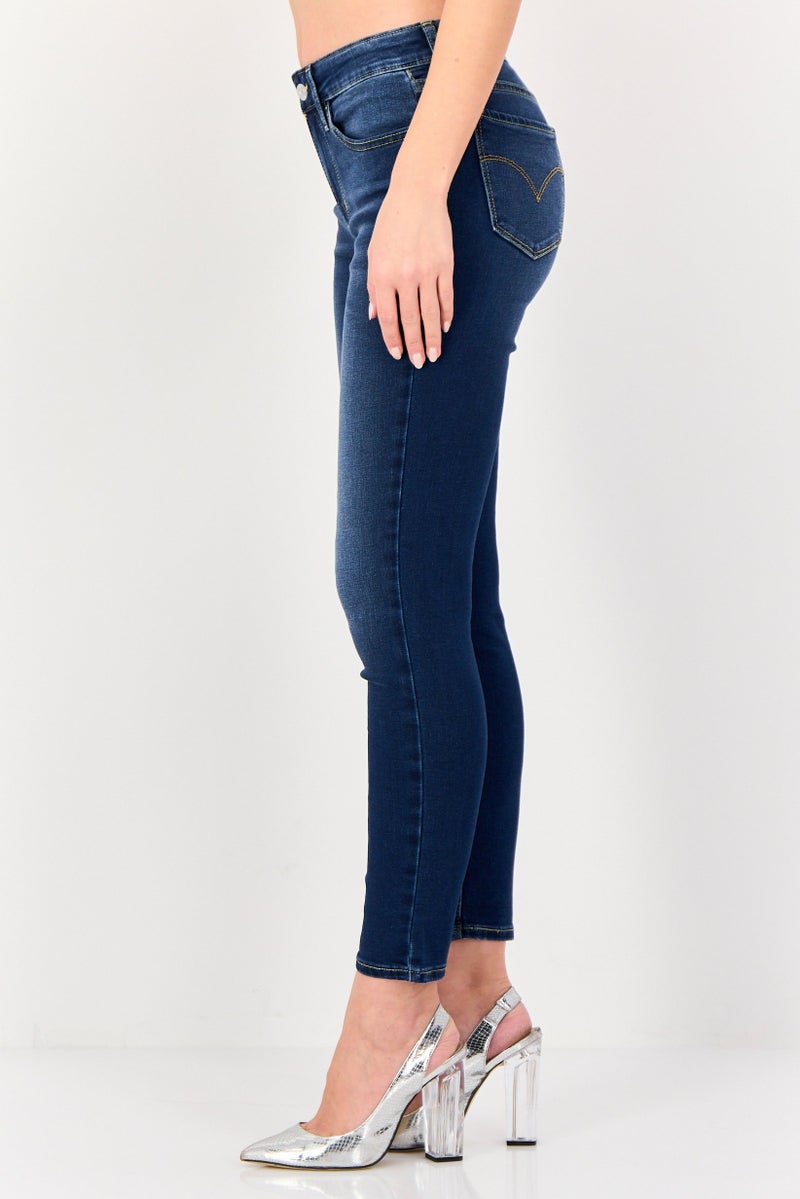 Levi's Women Skinny Fit Washed Stretchable Denim, Blue - Image 2