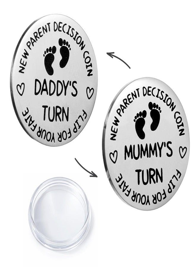 Macuezu New Parents Decision Coin, Cute Mom Dad Coin, Baby Double Sided Decision Coins, Funny Gift Coins for New Mom and Dad, Baby Shower Christenings Gifts - Image 1