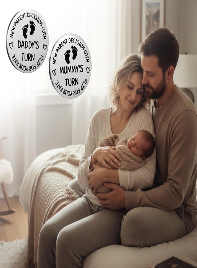 Macuezu New Parents Decision Coin, Cute Mom Dad Coin, Baby Double Sided Decision Coins, Funny Gift Coins for New Mom and Dad, Baby Shower Christenings Gifts - Image 5