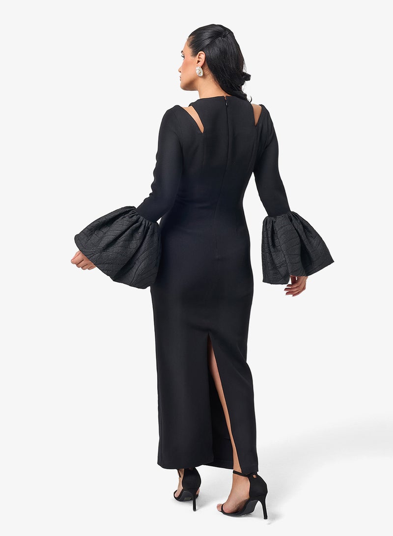 ثريدز باي اجوني فستان ماكسي طويل بأكمام واسعة بفتحات - Image 2