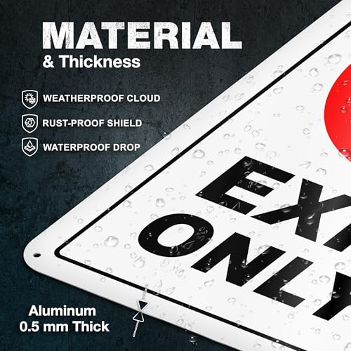 DIMARONGTON Exit Only Do Not Enter Sign, 8x12 Reflective Aluminum No Entry Sign for Business, Weatherproof - Image 3