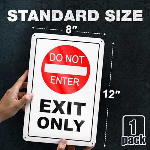 DIMARONGTON Exit Only Do Not Enter Sign, 8x12 Reflective Aluminum No Entry Sign for Business, Weatherproof - Image 2