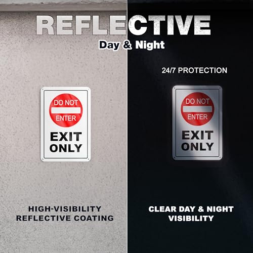 DIMARONGTON Exit Only Do Not Enter Sign, 8x12 Reflective Aluminum No Entry Sign for Business, Weatherproof - Image 4