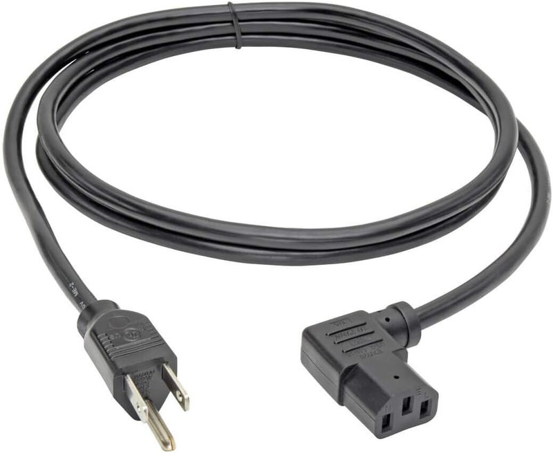 TRIPPLITE Standard Computer Power Cord 10A,18AWG (NEMA 5-15P to Left Angle IEC-320-C13) 6-ft.(P006-006-13LA) - Image 2